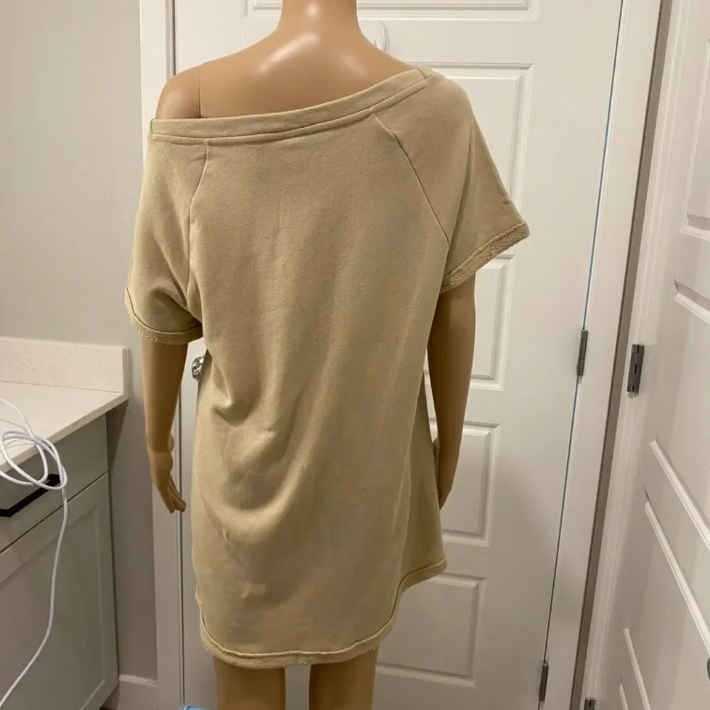 United Colors of Benetton Mini Shirt Dress. Tan. Medium - Picture 6 of 13